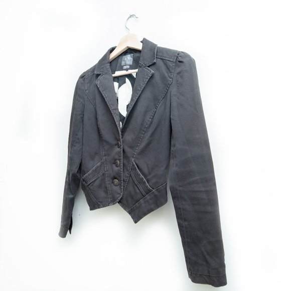 Armani Exchange Fitted Cropped Corduroy Jacket - Picture 5 of 8